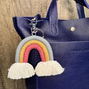 Macrame Rainbow Purse Charm Macrame Keychain NeW FAST SHIP Bag Flair